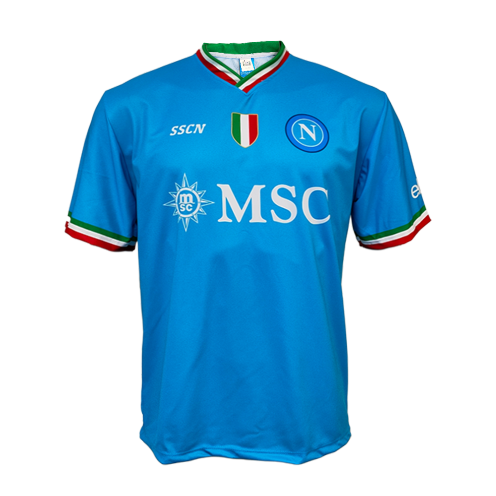 NAPOLI - MAGLIA REPLICA UFFICIALE HOME KHVICHA KVARATSKHELIA 77 ADULTO / BAMBINO 2023/2024