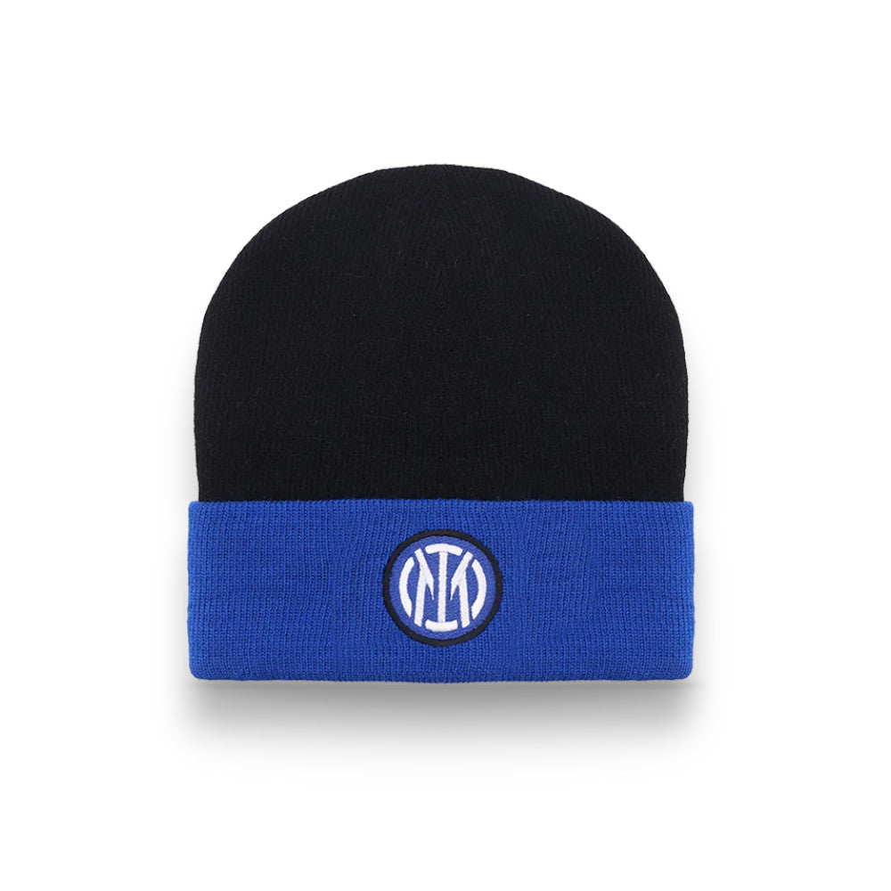 Inter 153642 Cappello Unisex Adulto – Maglia Grossa Con Logo Applicato, Caldo E Comodo, Prodotto Ufficiale, Tinta Unita, Perfetto Per Veri Tifosi - copertina