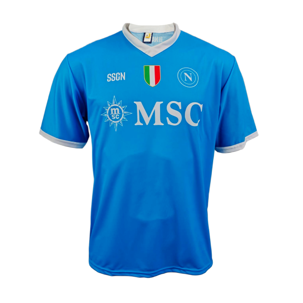 Écharpe Officielle SSC Napoli Jacquard 100% Acrylique – Bleu Clair, Blanc, Bleu