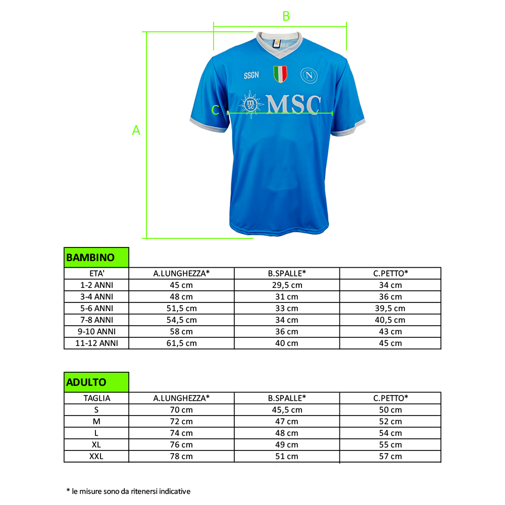 SSC NAPOLI - MAGLIA REPLICA UFFICIALE HOME MCTOMINAY - ADULTO / BAMBINO 2025/2026