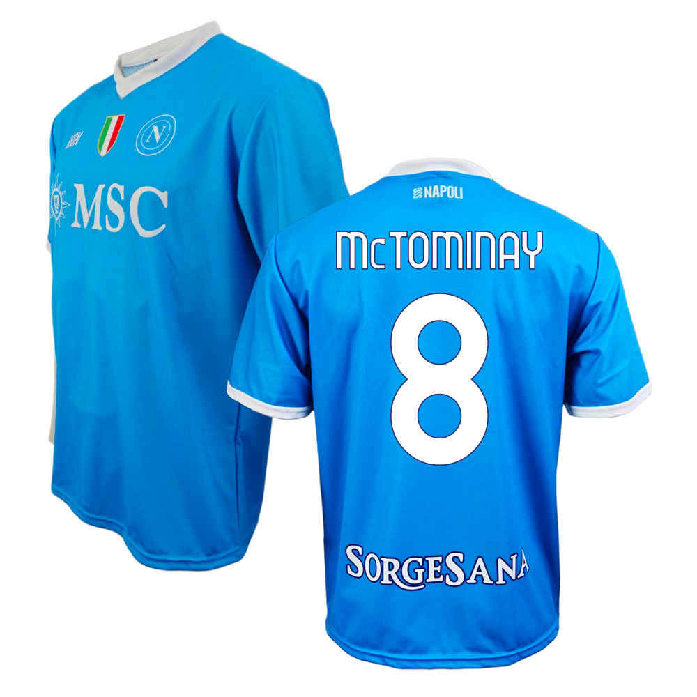 SSC NAPOLI - MAGLIA REPLICA UFFICIALE HOME MCTOMINAY - ADULTO / BAMBINO 2025/2026