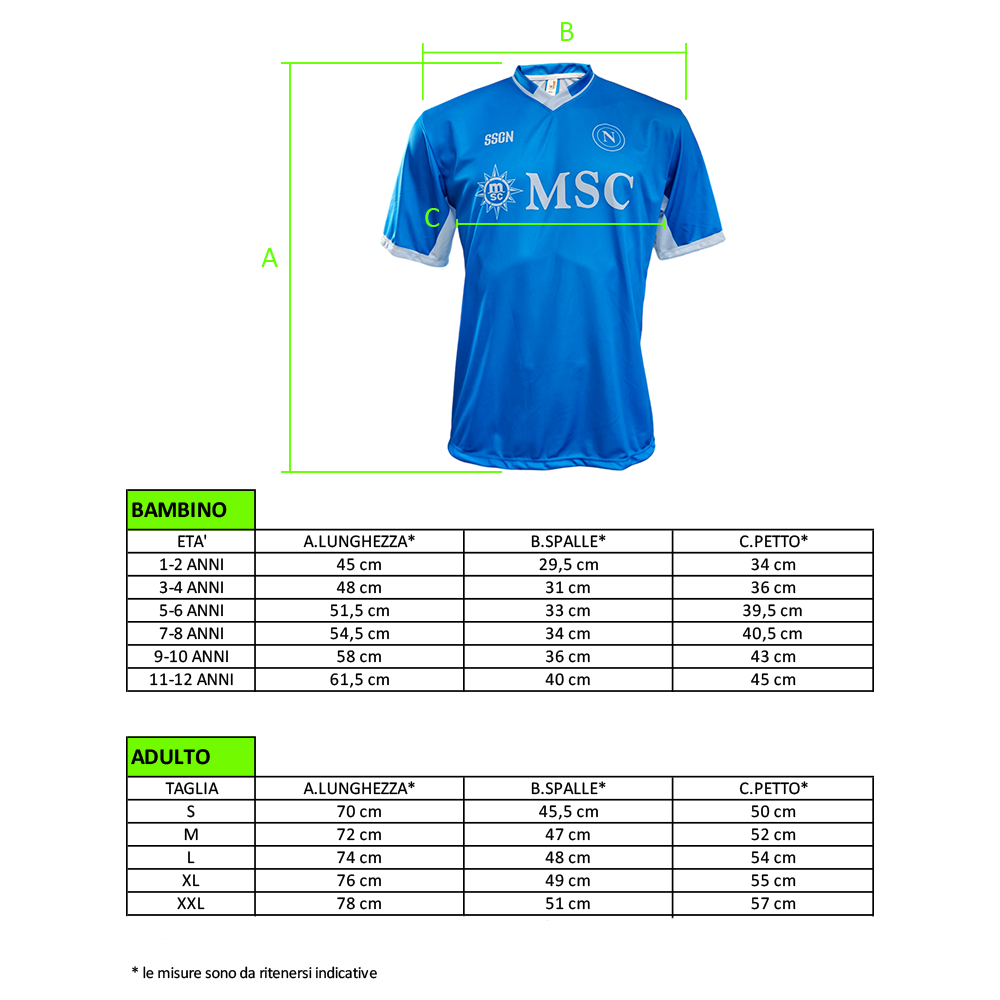 SSC NAPOLI - MAGLIA REPLICA UFFICIALE HOME ADULTO / BAMBINO 2024-2025