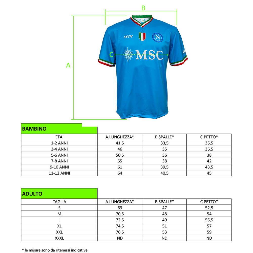 SSC NAPOLI - MAGLIA REPLICA UFFICIALE HOME ADULTO / BAMBINO 2023/2024