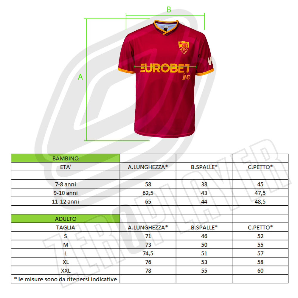 AS ROMA - MAGLIA REPLICA UFFICIALE HOME ADULTO / BAMBINO 2026/2057